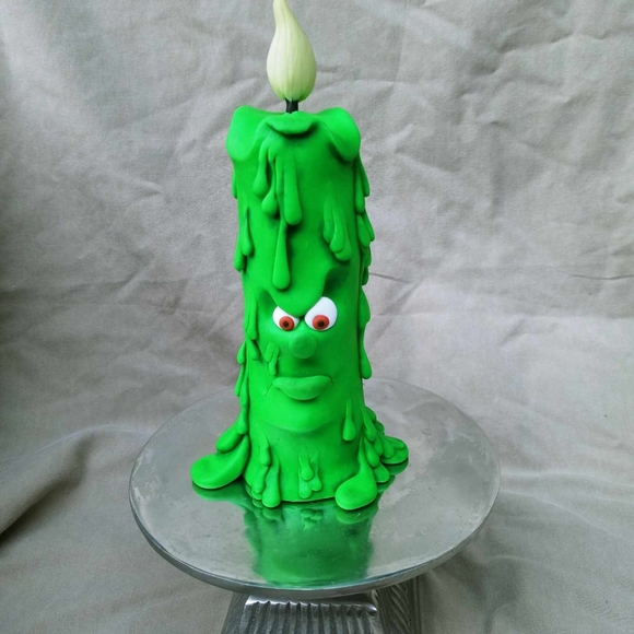 💚🐸 Melting 🕯🎃 Candle Face 🕷 Neon Green - Picture 6 of 11